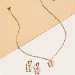 Light Pink Butterfly Necklace